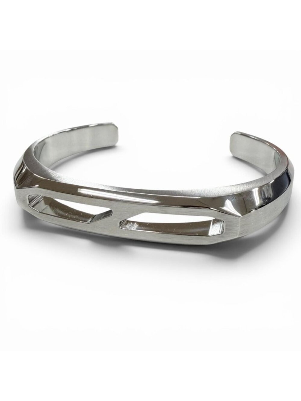 Hermes Delta Calf Metal T5 Bangle Bracelet Silver